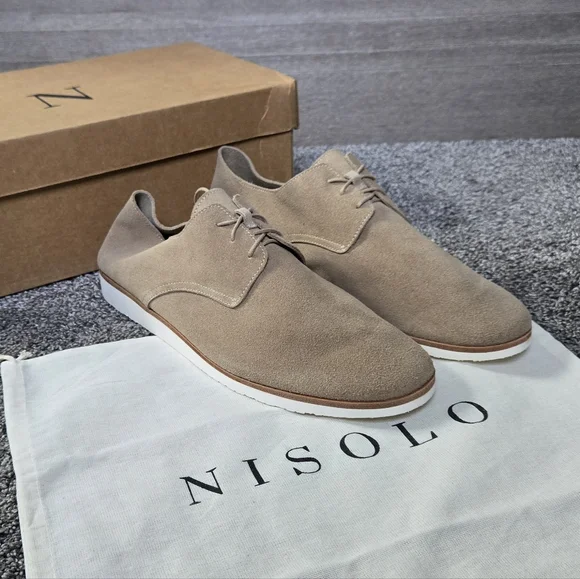Nisolo | Shoes | Nisolo Mens Travel Derby Tan Suede Shoes  display picture 1